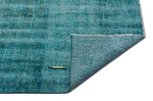 Turquoise  Over Dyed Vintage Rug 6'4'' x 10'6'' ft 192 x 320 cm