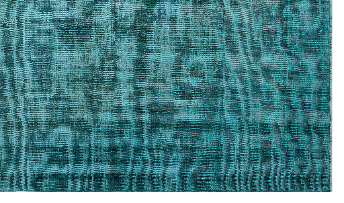 Turquoise  Over Dyed Vintage Rug 6&#39;4&#39;&#39; x 10&#39;6&#39;&#39; ft 192 x 320 cm