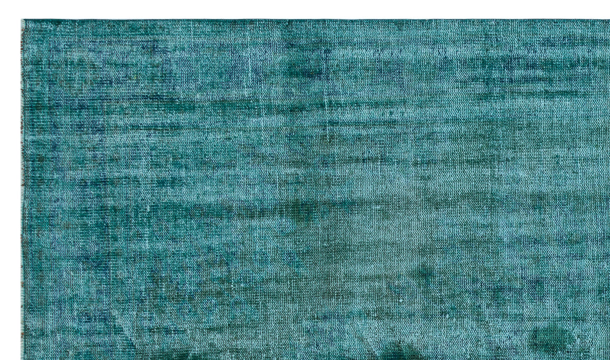 Turquoise  Over Dyed Vintage Rug 6&#39;4&#39;&#39; x 10&#39;6&#39;&#39; ft 192 x 320 cm