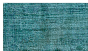 Turquoise  Over Dyed Vintage Rug 6'4'' x 10'6'' ft 192 x 320 cm