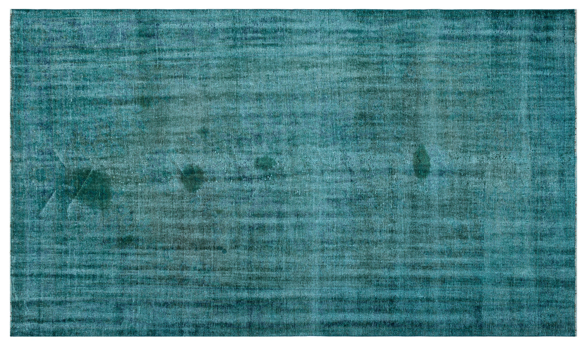 Turquoise  Over Dyed Vintage Rug 6&#39;4&#39;&#39; x 10&#39;6&#39;&#39; ft 192 x 320 cm