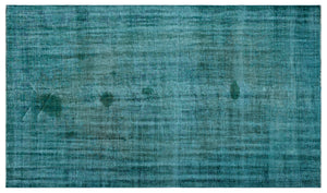 Turquoise  Over Dyed Vintage Rug 6'4'' x 10'6'' ft 192 x 320 cm