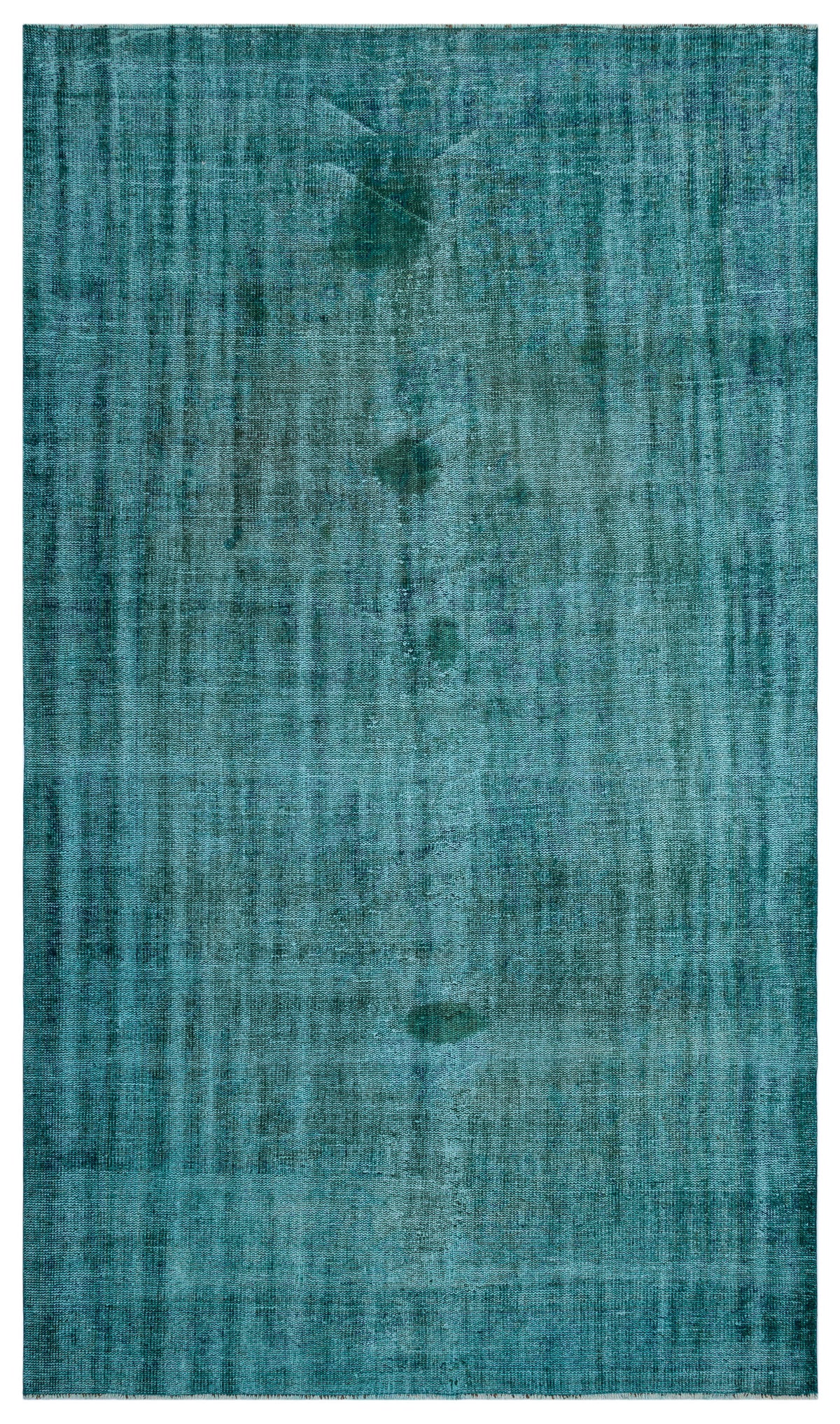 Turquoise  Over Dyed Vintage Rug 6&#39;4&#39;&#39; x 10&#39;6&#39;&#39; ft 192 x 320 cm