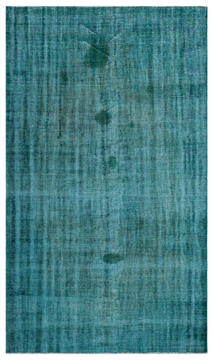 Turquoise  Over Dyed Vintage Rug 6'4'' x 10'6'' ft 192 x 320 cm