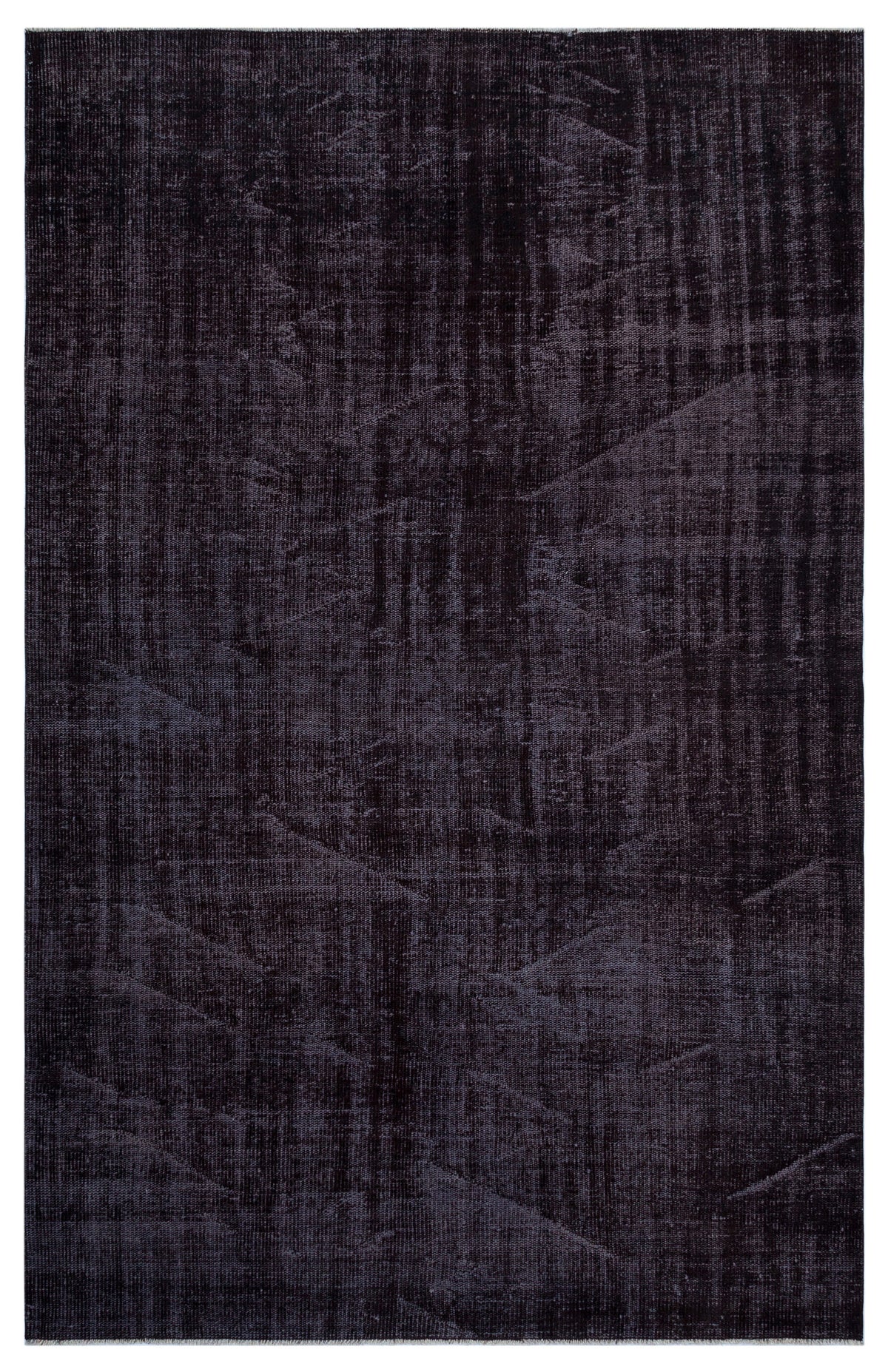 Black Over Dyed Vintage Rug 5&#39;8&#39;&#39; x 8&#39;12&#39;&#39; ft 173 x 274 cm