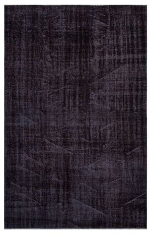 Black Over Dyed Vintage Rug 5'8'' x 8'12'' ft 173 x 274 cm