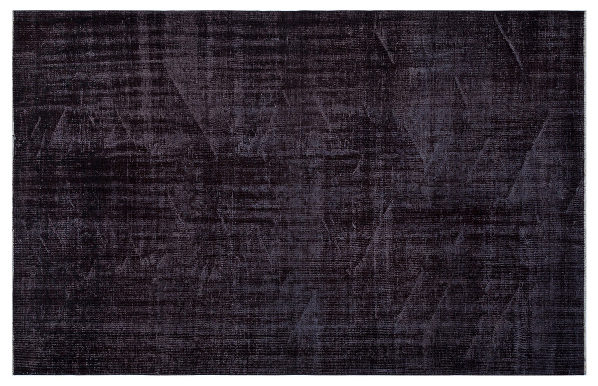 Black Over Dyed Vintage Rug 5&#39;8&#39;&#39; x 8&#39;12&#39;&#39; ft 173 x 274 cm