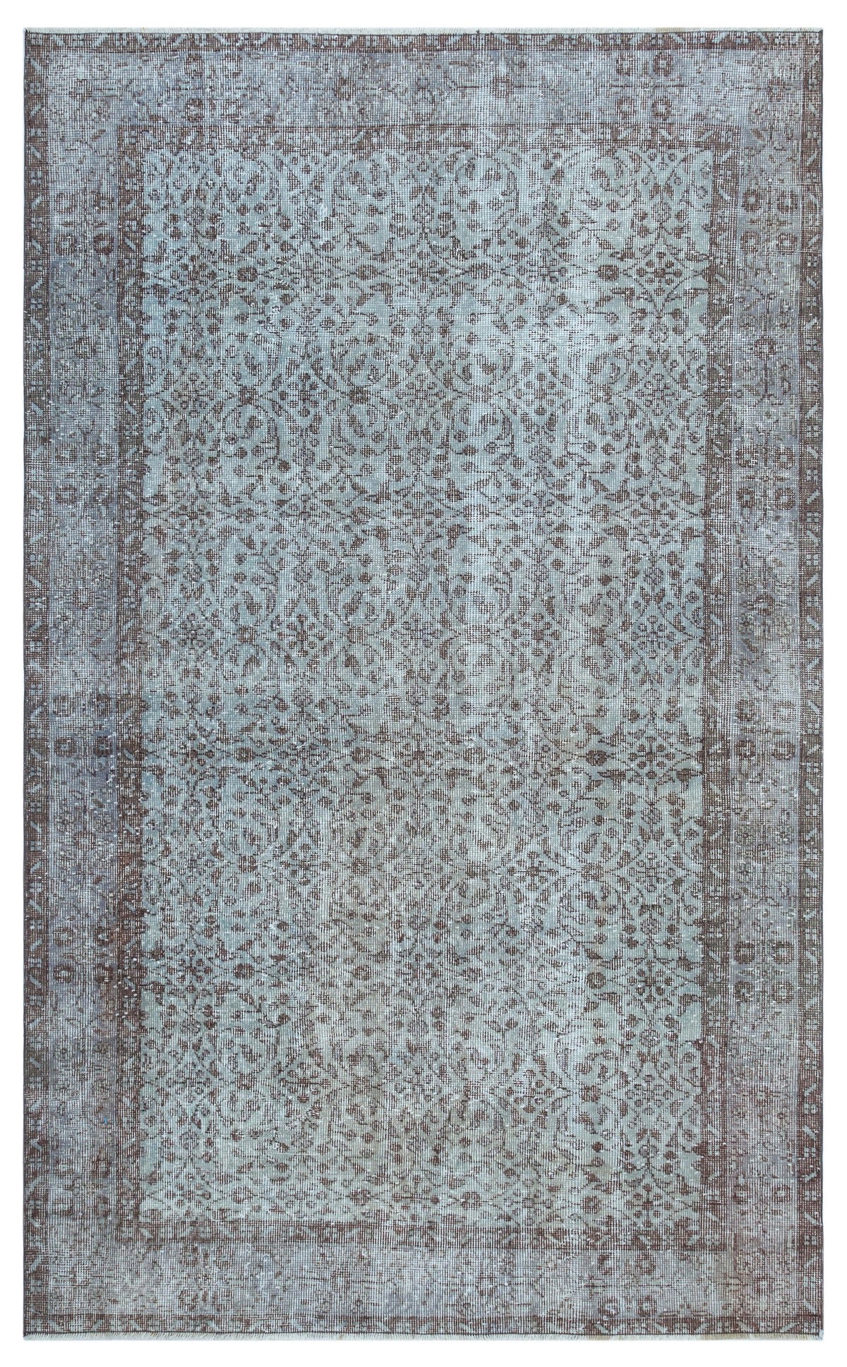 Blue Over Dyed Vintage Rug 5&#39;0&#39;&#39; x 8&#39;3&#39;&#39; ft 153 x 251 cm