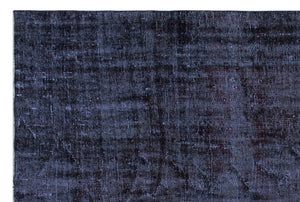 Black Over Dyed Vintage Rug 6'2'' x 8'11'' ft 188 x 273 cm