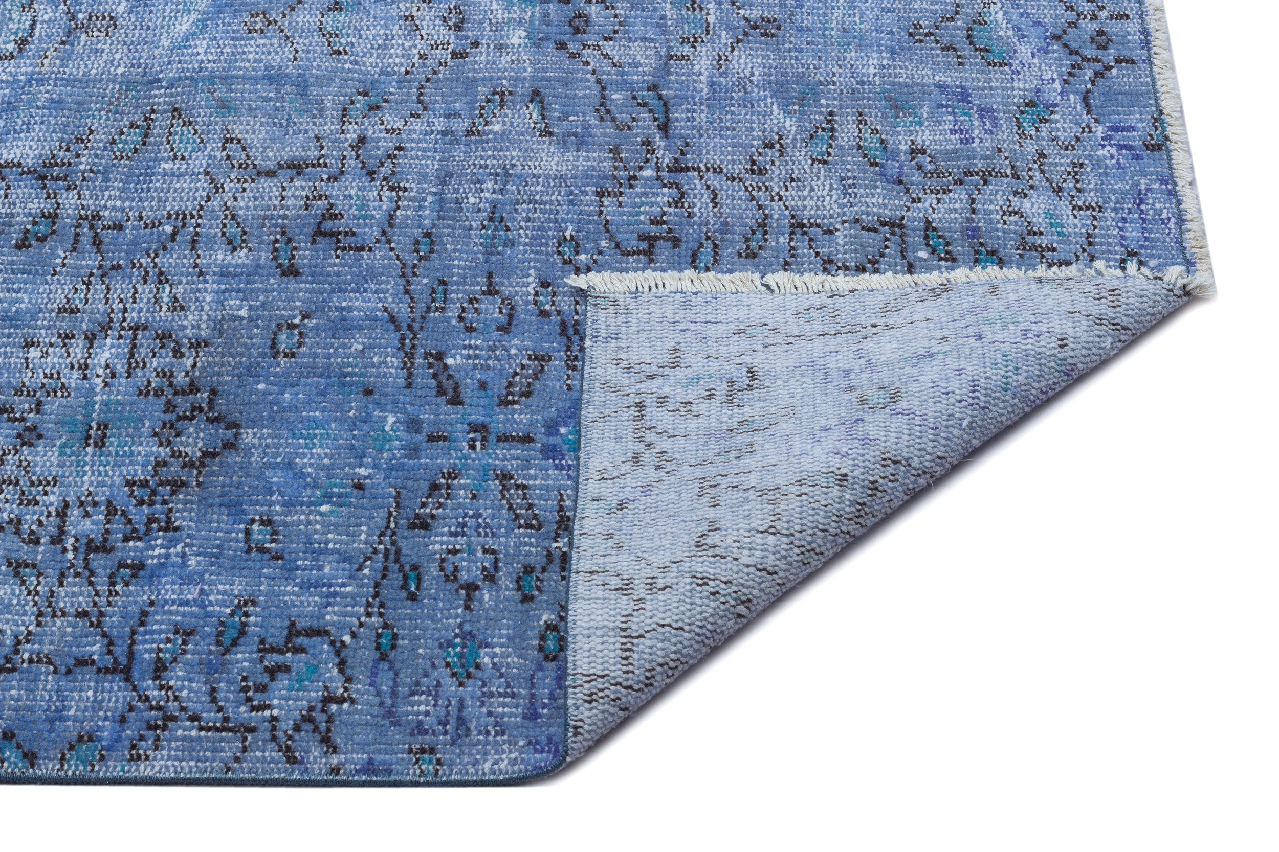 Blue Over Dyed Vintage Rug 7'3'' x 10'4'' ft 221 x 315 cm