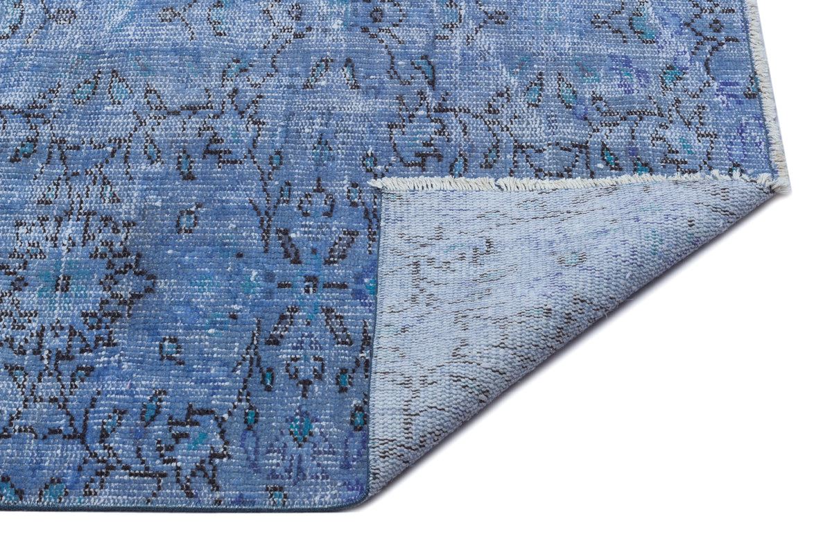 Blue Over Dyed Vintage Rug 7&#39;3&#39;&#39; x 10&#39;4&#39;&#39; ft 221 x 315 cm