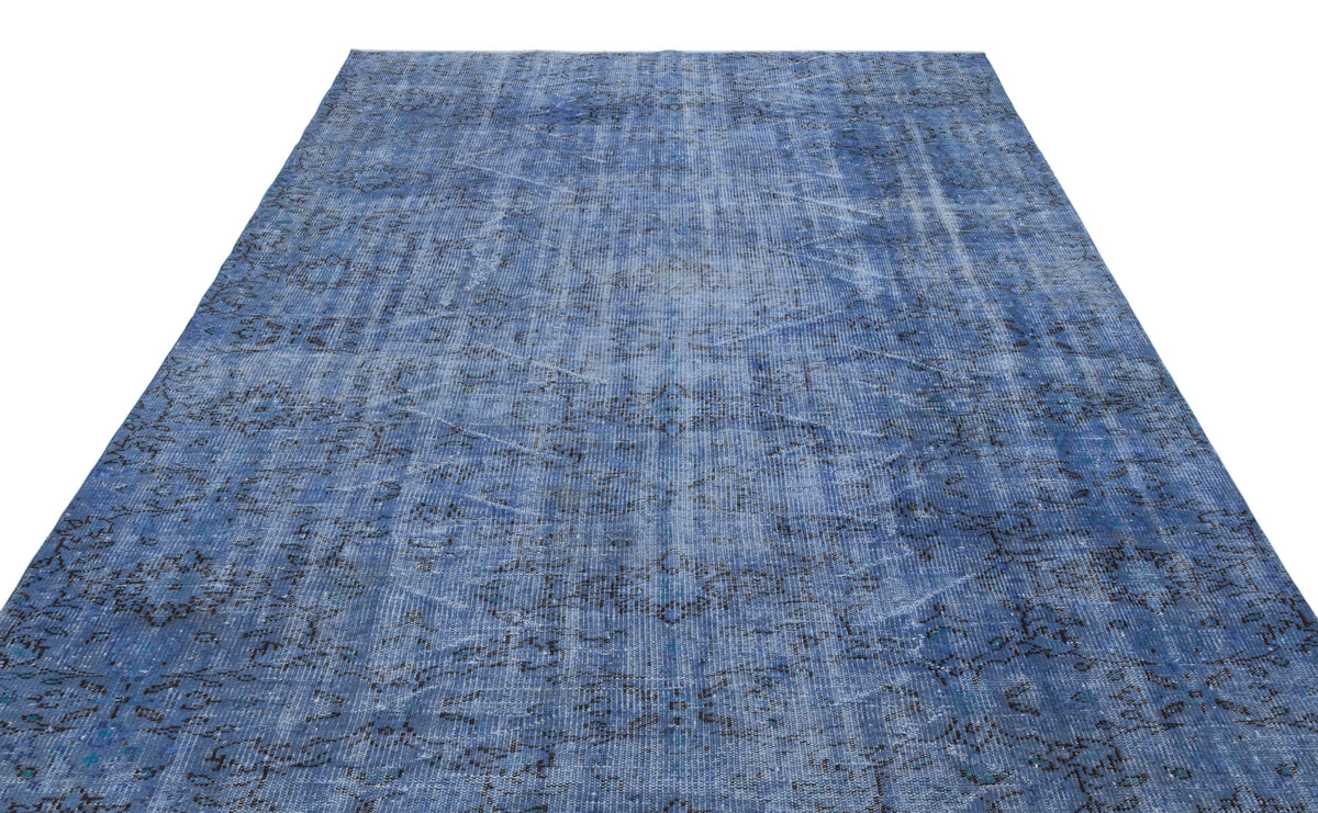 Blue Over Dyed Vintage Rug 7&#39;3&#39;&#39; x 10&#39;4&#39;&#39; ft 221 x 315 cm