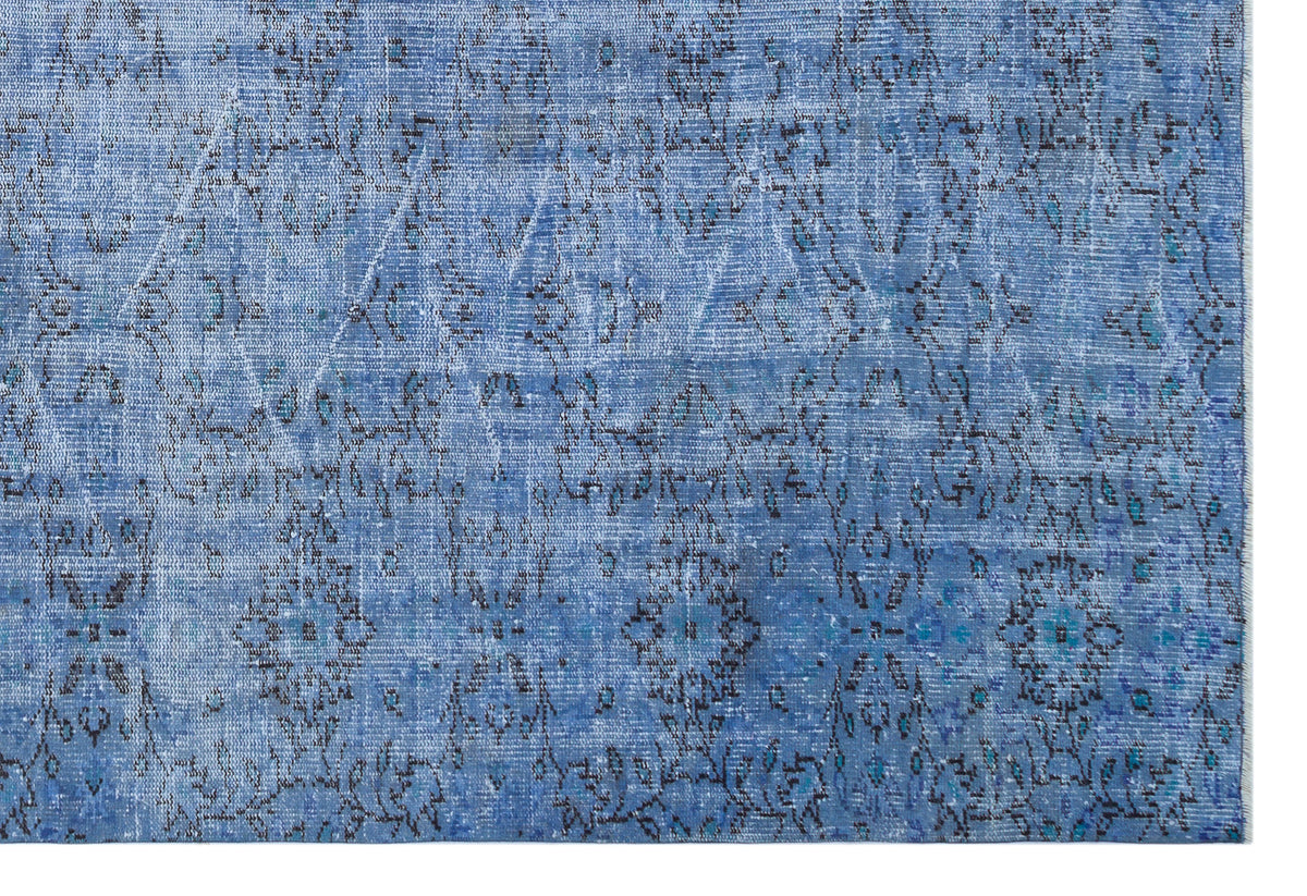 Blue Over Dyed Vintage Rug 7&#39;3&#39;&#39; x 10&#39;4&#39;&#39; ft 221 x 315 cm