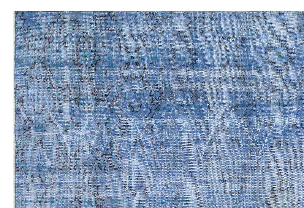 Blue Over Dyed Vintage Rug 7'3'' x 10'4'' ft 221 x 315 cm