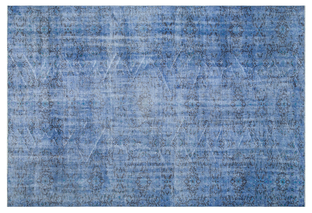 Blue Over Dyed Vintage Rug 7'3'' x 10'4'' ft 221 x 315 cm