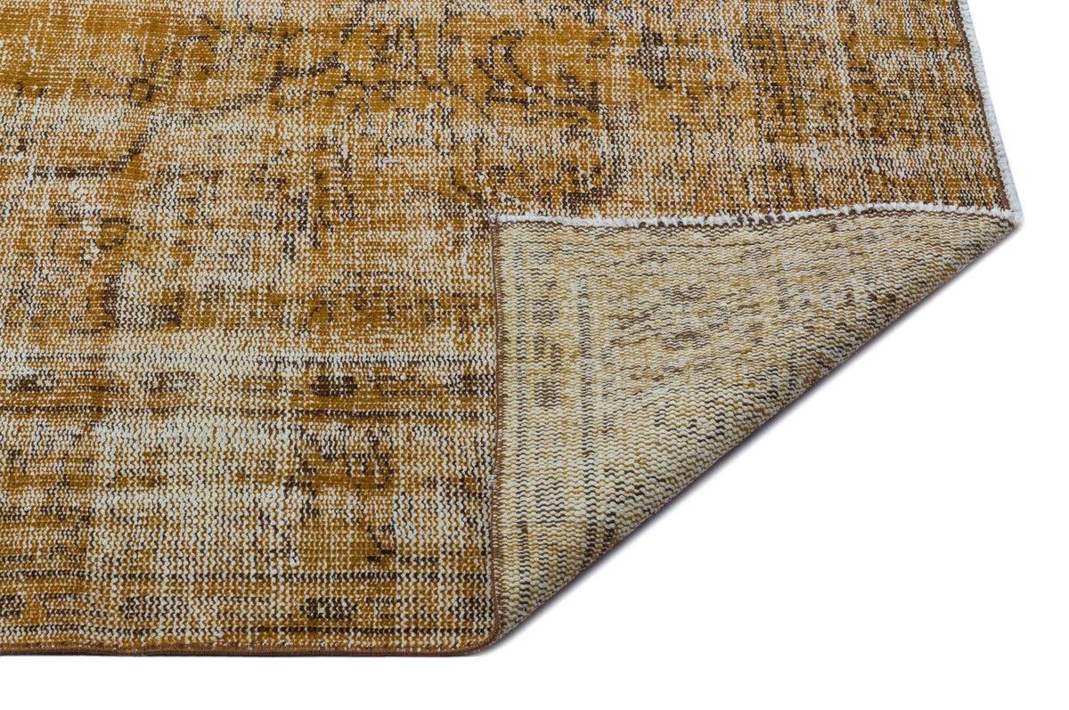 Brown Over Dyed Vintage Rug 6&#39;2&#39;&#39; x 9&#39;0&#39;&#39; ft 187 x 275 cm