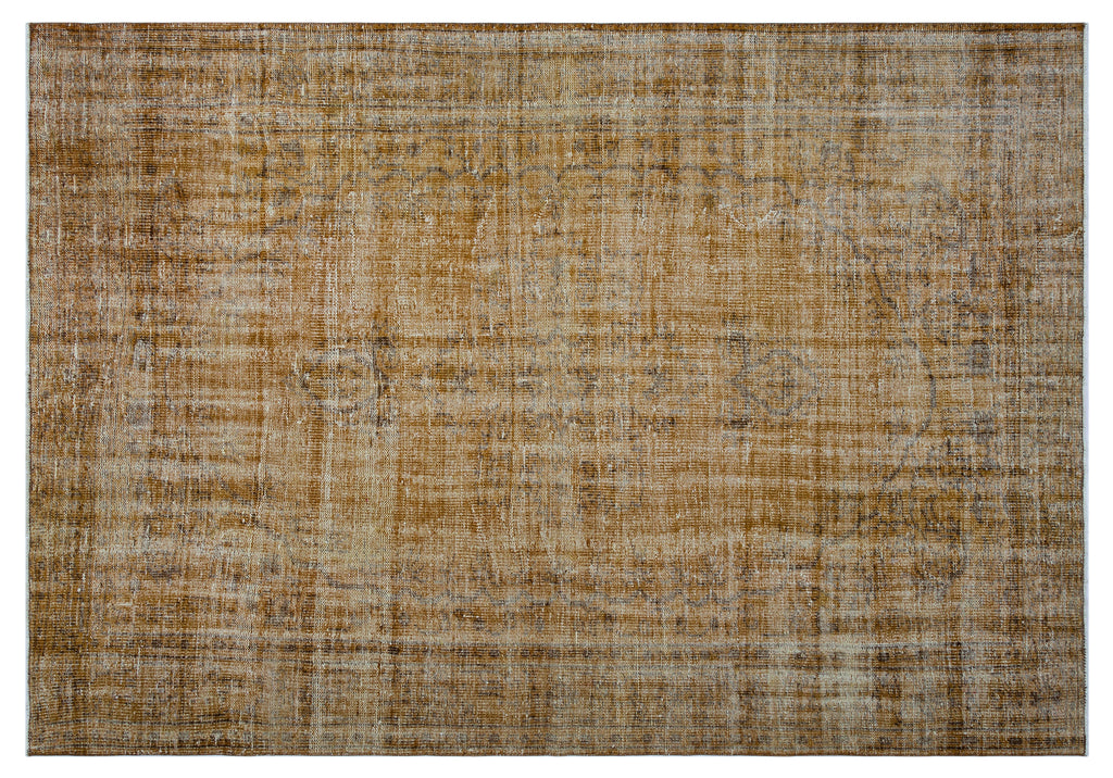 Brown Over Dyed Vintage Rug 6'2'' x 9'0'' ft 187 x 275 cm