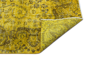 Yellow Over Dyed Vintage Rug 5'1'' x 8'4'' ft 156 x 255 cm