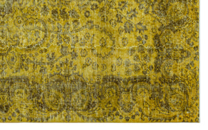 Yellow Over Dyed Vintage Rug 5'1'' x 8'4'' ft 156 x 255 cm