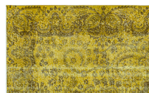 Yellow Over Dyed Vintage Rug 5'1'' x 8'4'' ft 156 x 255 cm