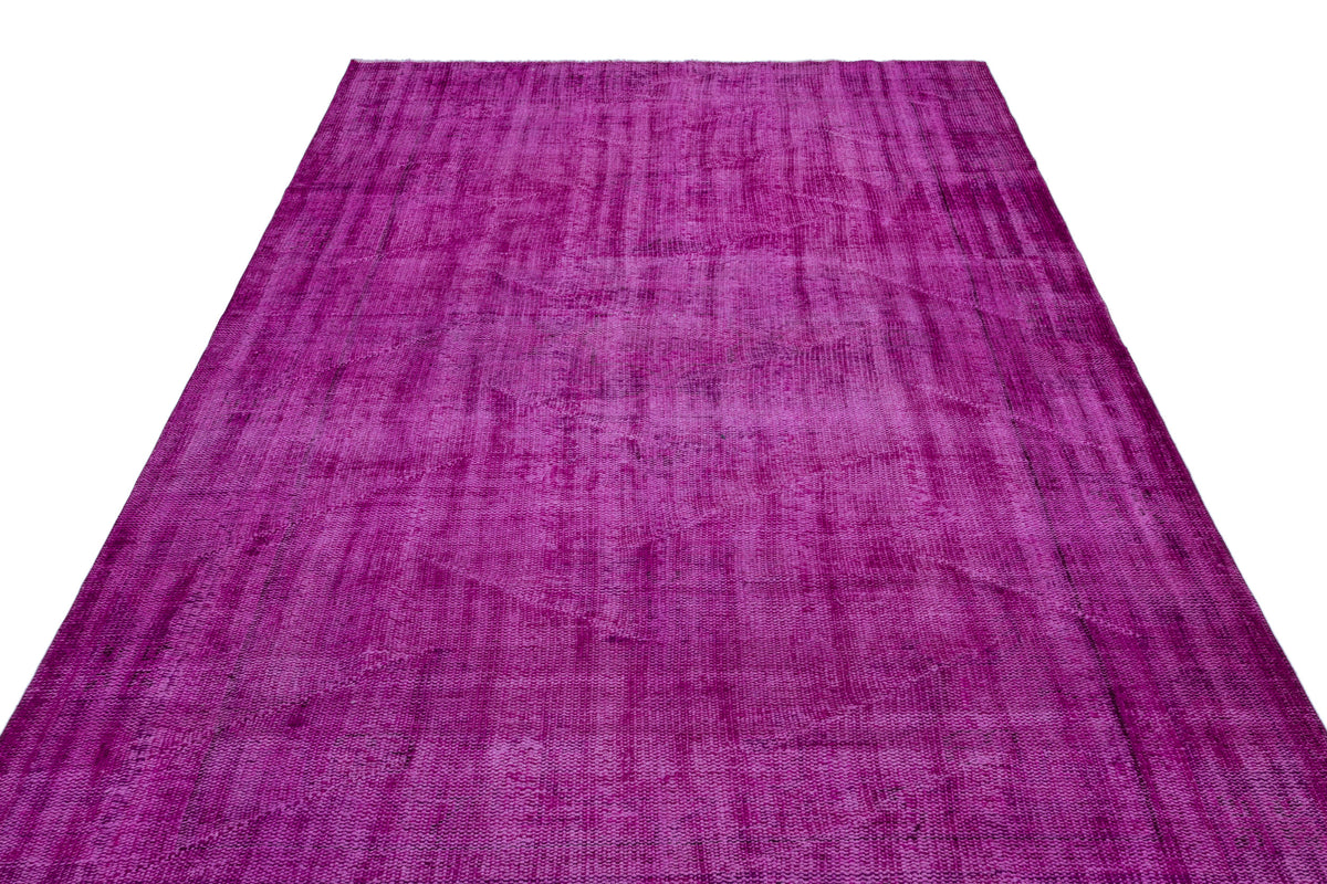Fuchsia Over Dyed Vintage Rug 6&#39;2&#39;&#39; x 9&#39;11&#39;&#39; ft 189 x 303 cm