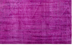 Fuchsia Over Dyed Vintage Rug 6'2'' x 9'11'' ft 189 x 303 cm