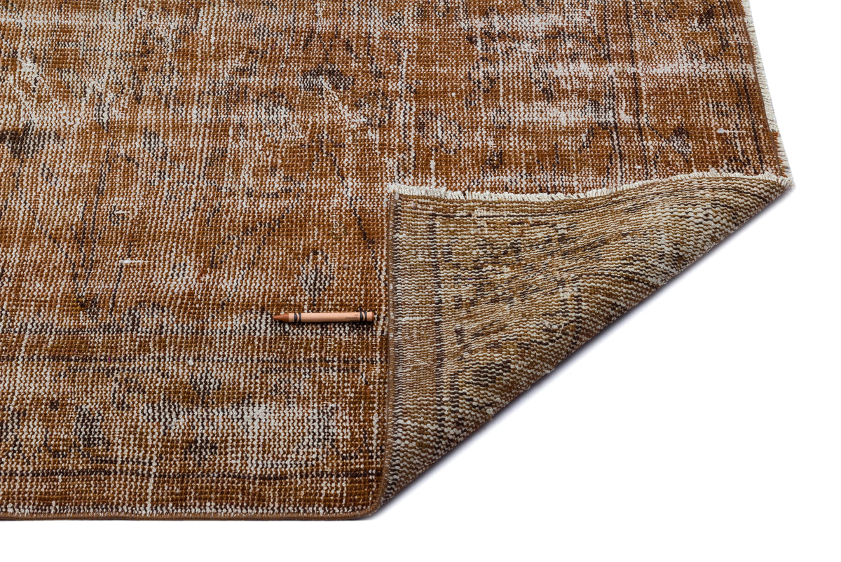 Brown Over Dyed Vintage Rug 5&#39;9&#39;&#39; x 8&#39;8&#39;&#39; ft 175 x 263 cm