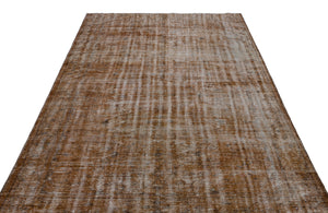 Brown Over Dyed Vintage Rug 5'9'' x 8'8'' ft 175 x 263 cm