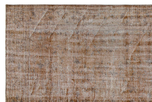 Brown Over Dyed Vintage Rug 5'9'' x 8'8'' ft 175 x 263 cm