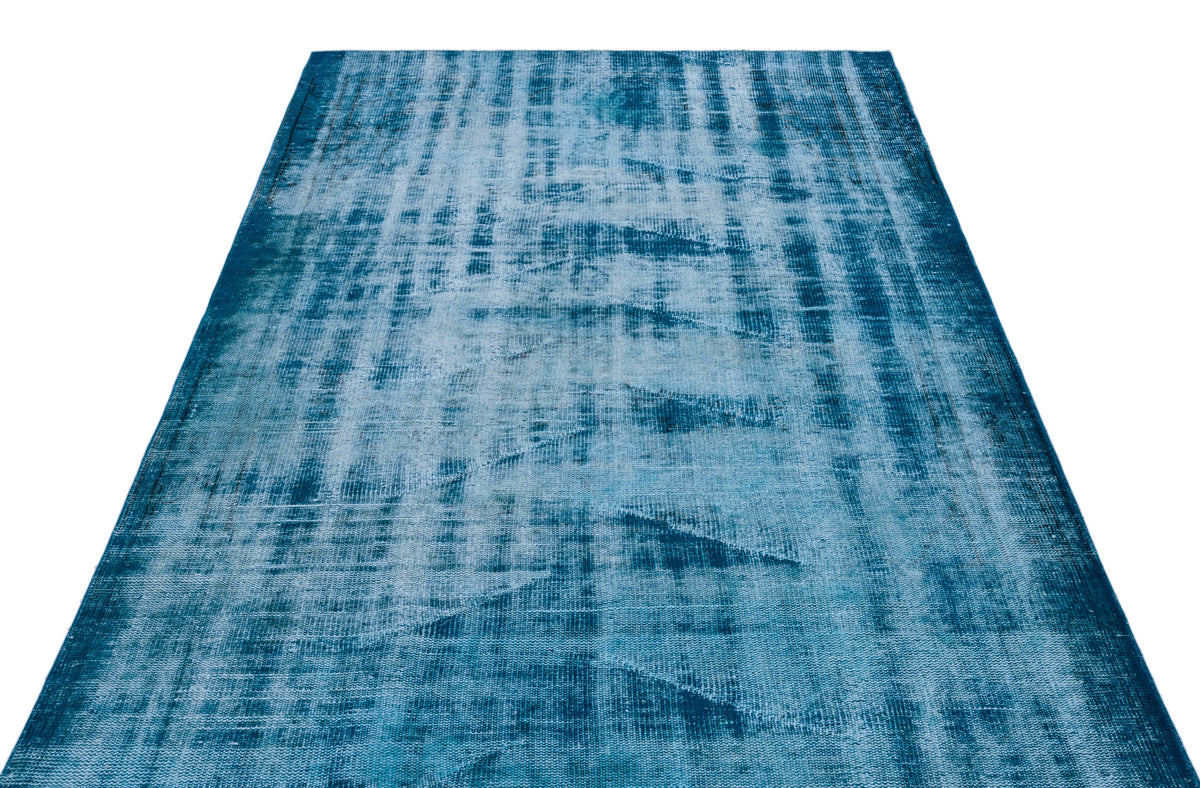 Turquoise  Over Dyed Vintage Rug 5&#39;3&#39;&#39; x 8&#39;9&#39;&#39; ft 161 x 266 cm