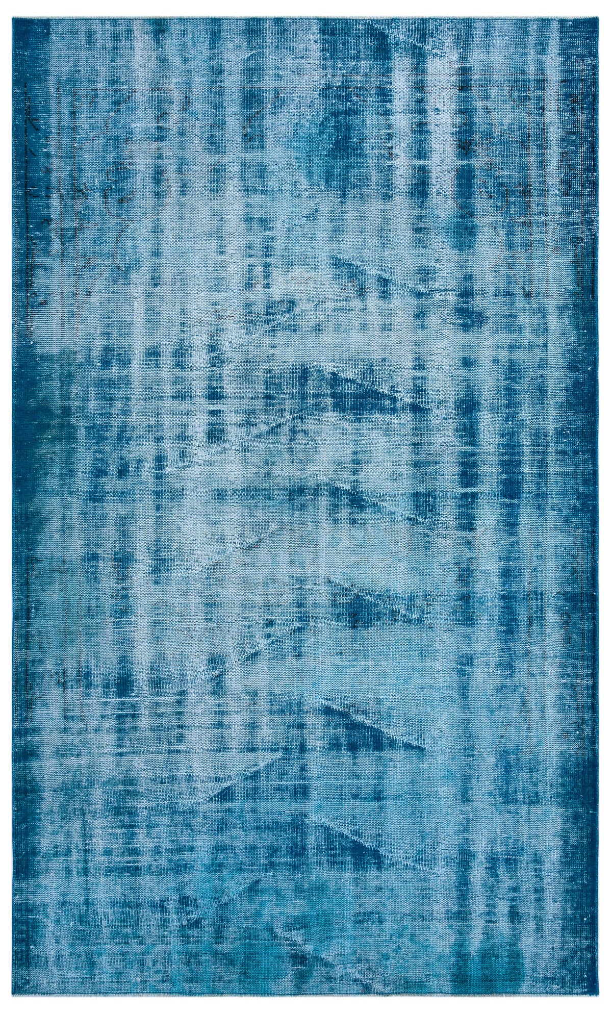 Turquoise  Over Dyed Vintage Rug 5&#39;3&#39;&#39; x 8&#39;9&#39;&#39; ft 161 x 266 cm
