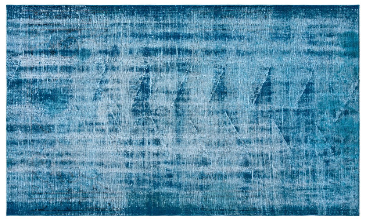 Turquoise  Over Dyed Vintage Rug 5&#39;3&#39;&#39; x 8&#39;9&#39;&#39; ft 161 x 266 cm