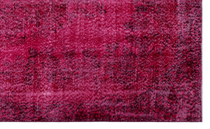 Red Over Dyed Vintage Rug 5'10'' x 9'3'' ft 177 x 281 cm