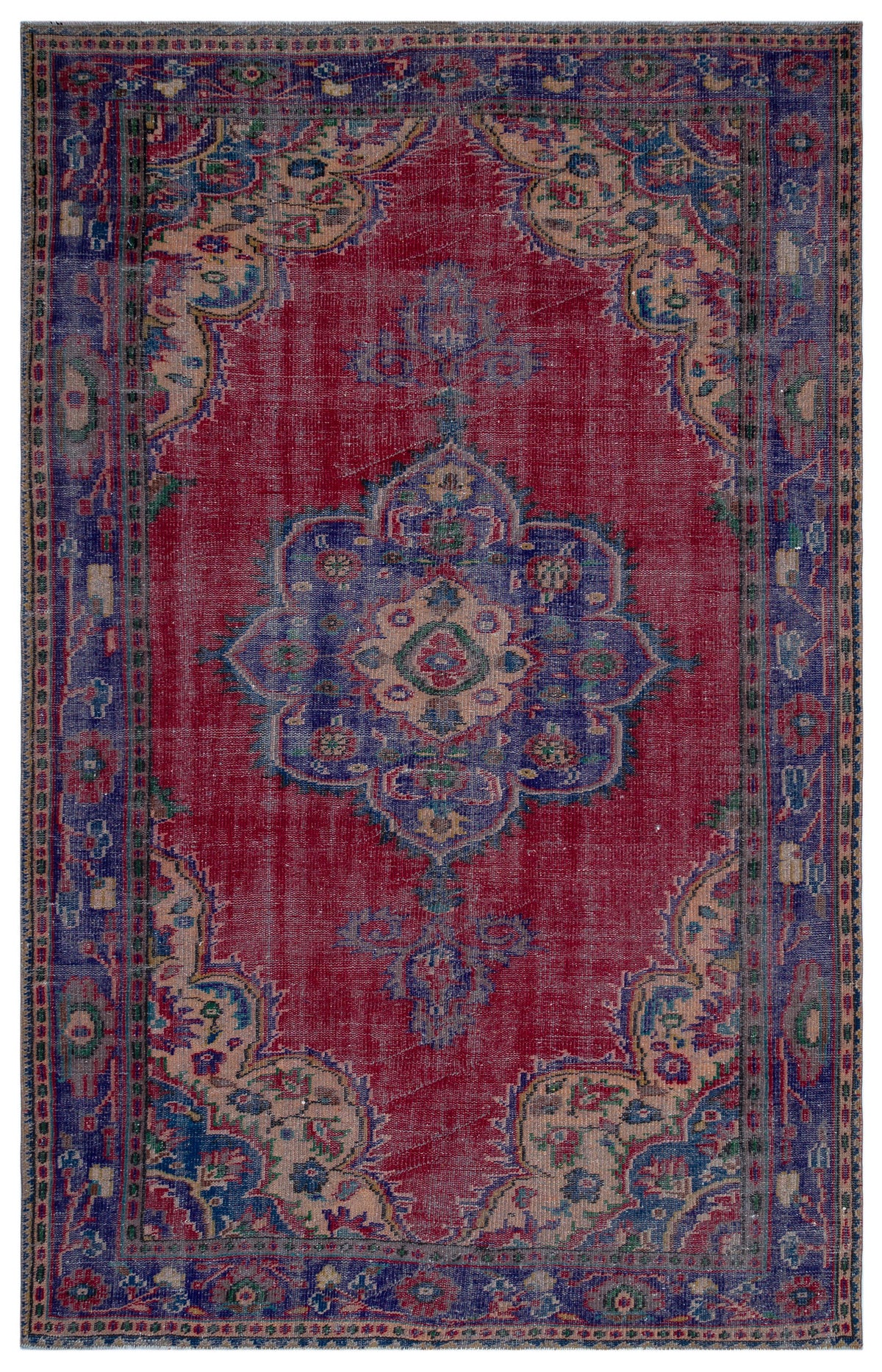 Naturel Over Dyed Vintage Rug 6&#39;1&#39;&#39; x 9&#39;5&#39;&#39; ft 186 x 286 cm