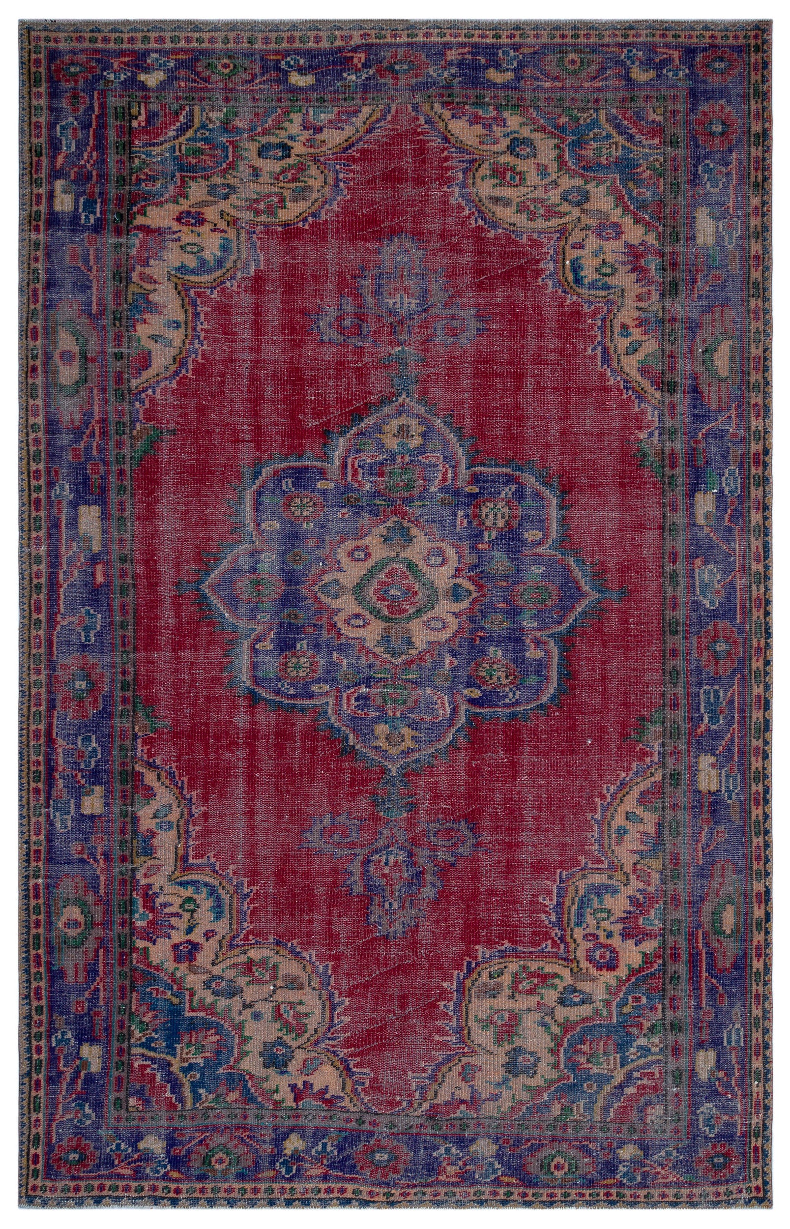 Naturel Over Dyed Vintage Rug 6'1'' x 9'5'' ft 186 x 286 cm