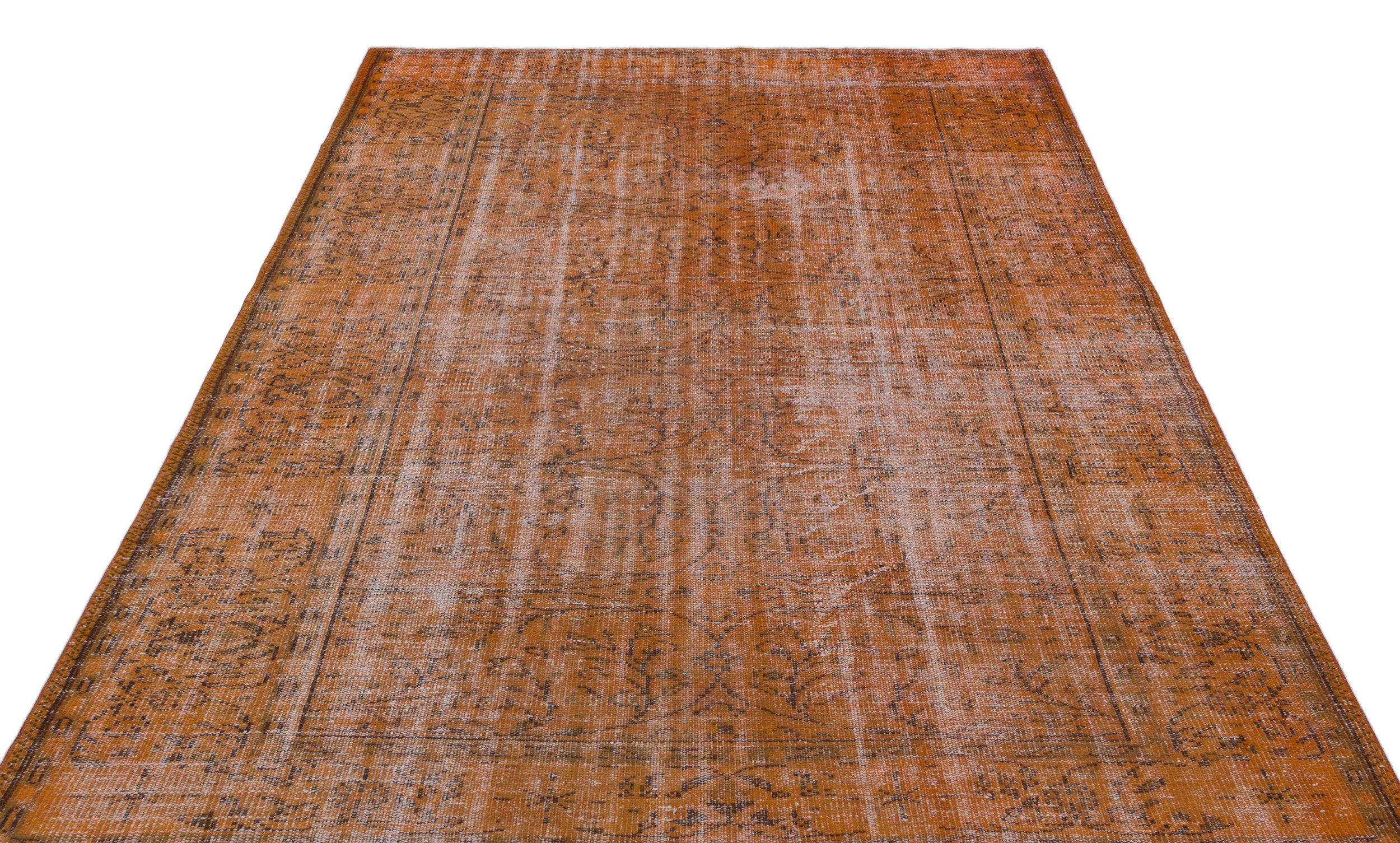 Brown Over Dyed Vintage Rug 6'1'' x 8'5'' ft 186 x 256 cm