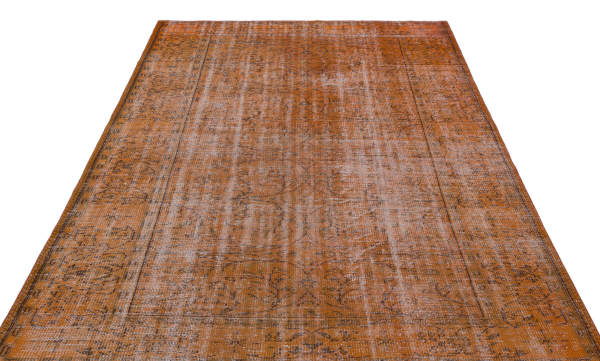 Brown Over Dyed Vintage Rug 6&#39;1&#39;&#39; x 8&#39;5&#39;&#39; ft 186 x 256 cm