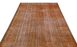 Brown Over Dyed Vintage Rug 6'1'' x 8'5'' ft 186 x 256 cm