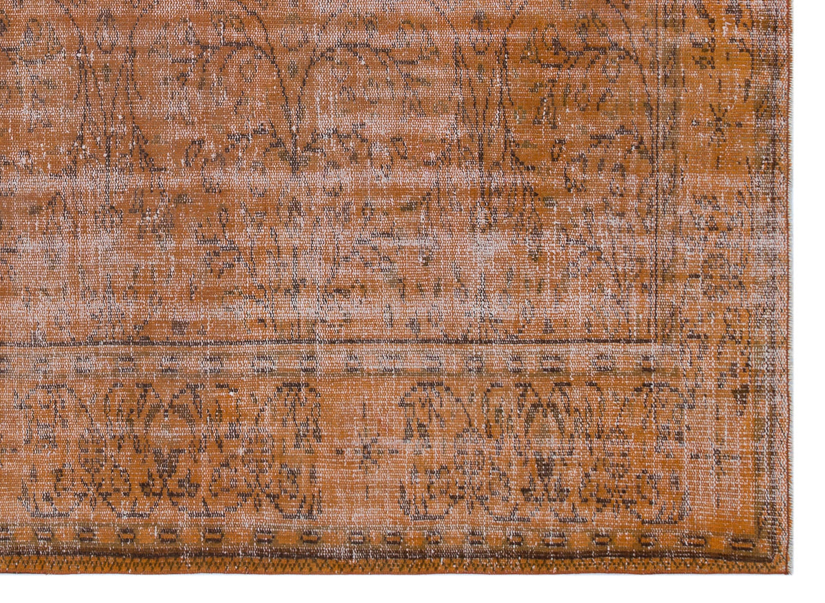 Brown Over Dyed Vintage Rug 6&#39;1&#39;&#39; x 8&#39;5&#39;&#39; ft 186 x 256 cm
