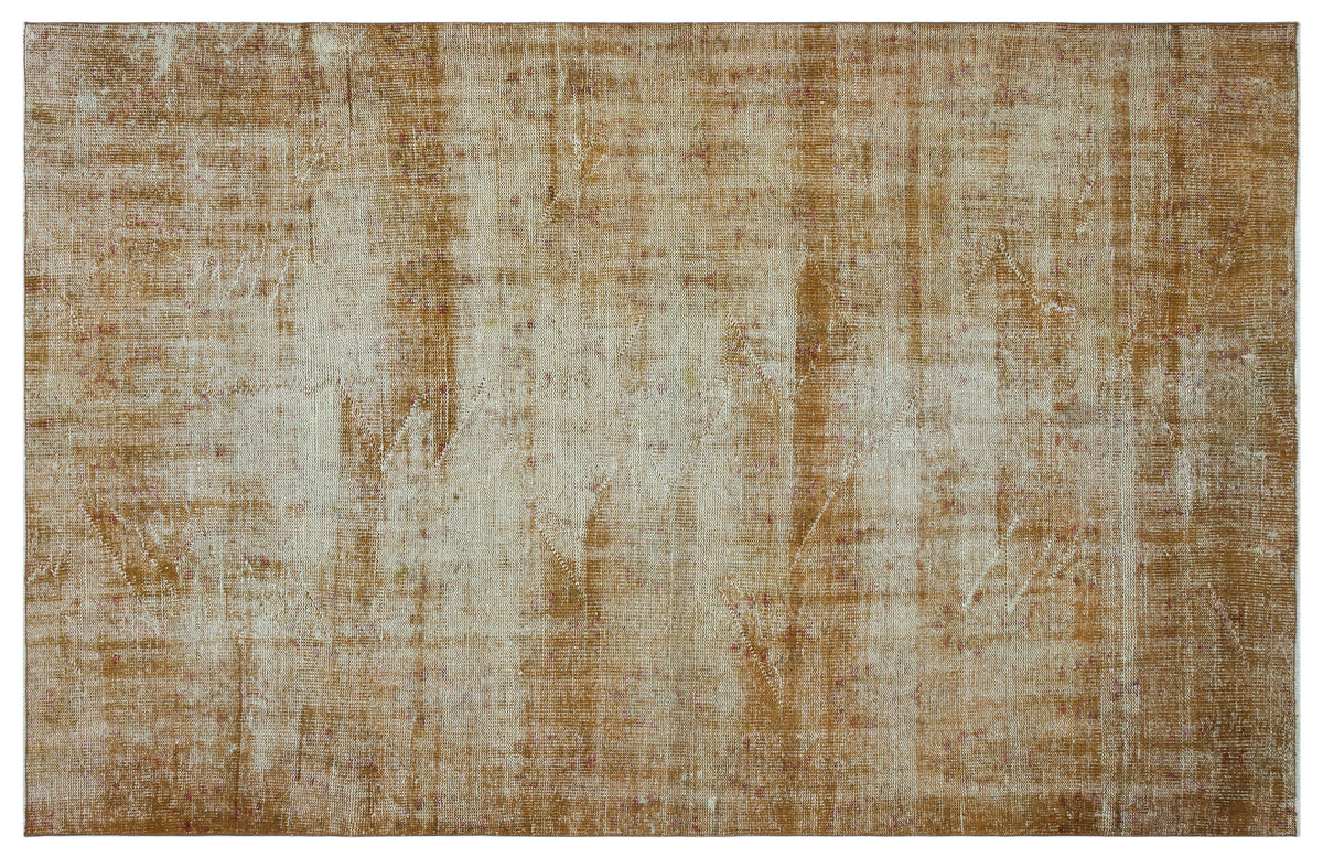 Brown Over Dyed Vintage Rug 5&#39;11&#39;&#39; x 9&#39;1&#39;&#39; ft 181 x 277 cm