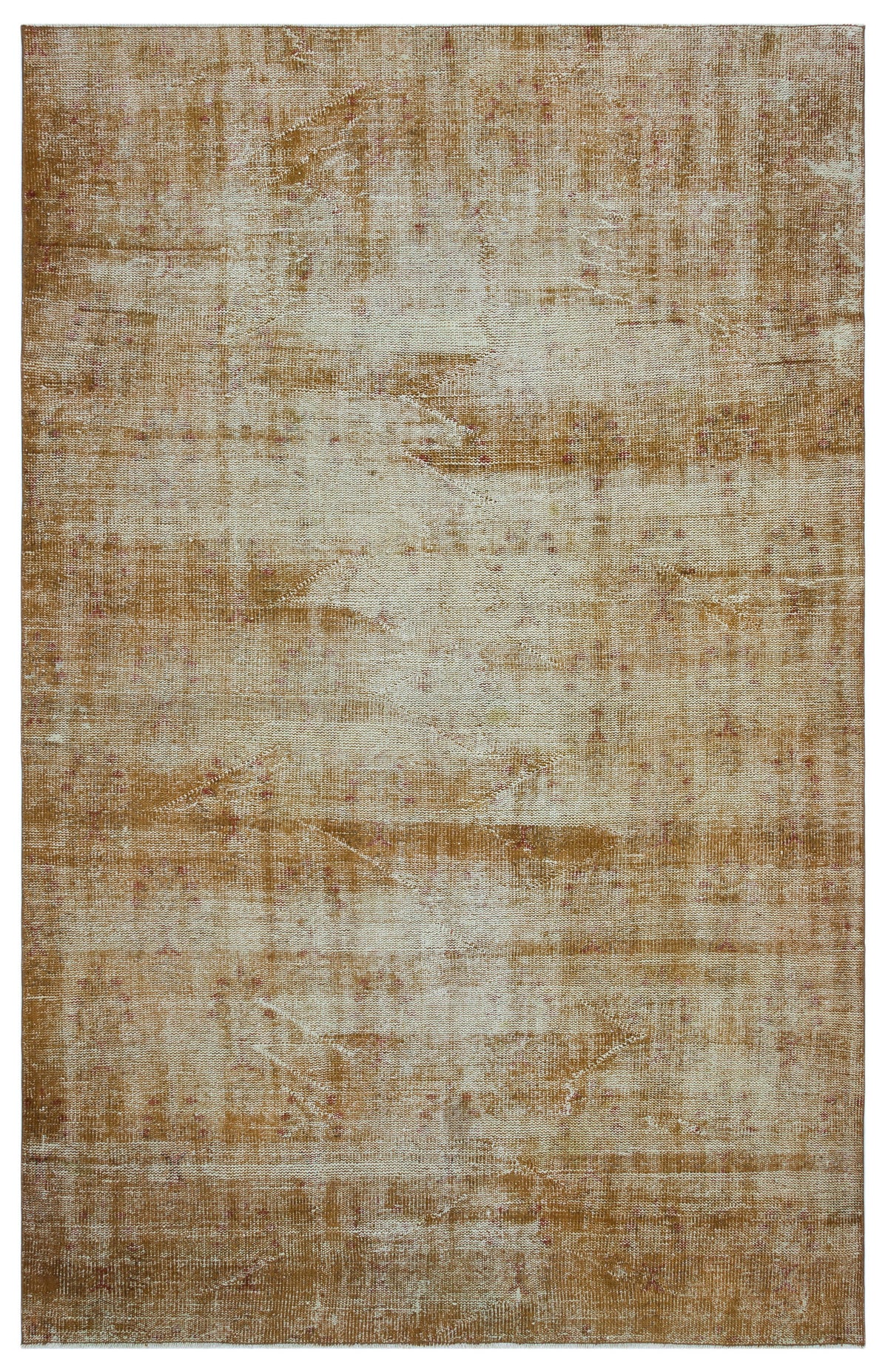 Brown Over Dyed Vintage Rug 5&#39;11&#39;&#39; x 9&#39;1&#39;&#39; ft 181 x 277 cm