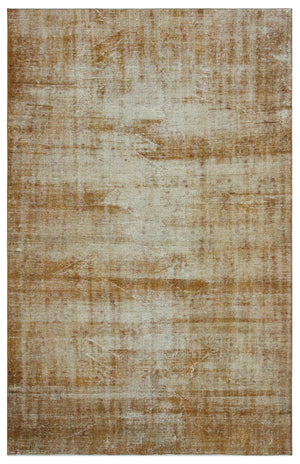 Brown Over Dyed Vintage Rug 5'11'' x 9'1'' ft 181 x 277 cm