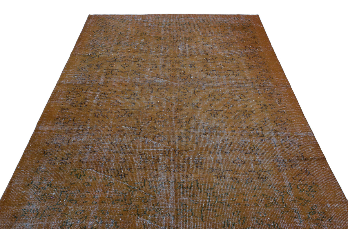 Brown Over Dyed Vintage Rug 5&#39;10&#39;&#39; x 9&#39;9&#39;&#39; ft 178 x 296 cm