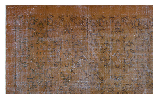 Brown Over Dyed Vintage Rug 5'10'' x 9'9'' ft 178 x 296 cm