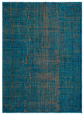 Turquoise  Over Dyed Vintage Rug 6'4'' x 8'10'' ft 194 x 270 cm