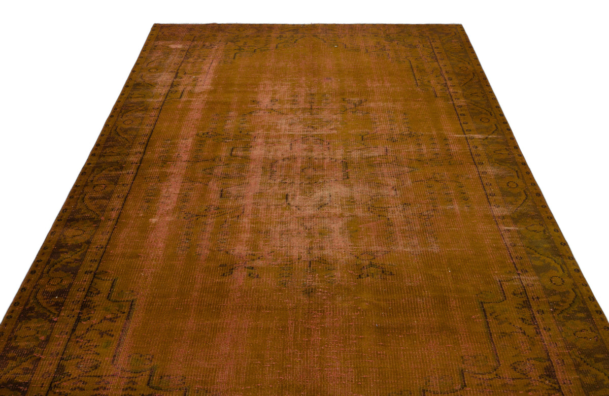 Brown Over Dyed Vintage Rug 6&#39;0&#39;&#39; x 9&#39;10&#39;&#39; ft 184 x 300 cm