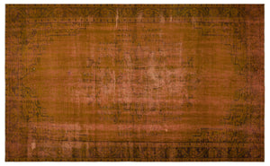 Brown Over Dyed Vintage Rug 6'0'' x 9'10'' ft 184 x 300 cm