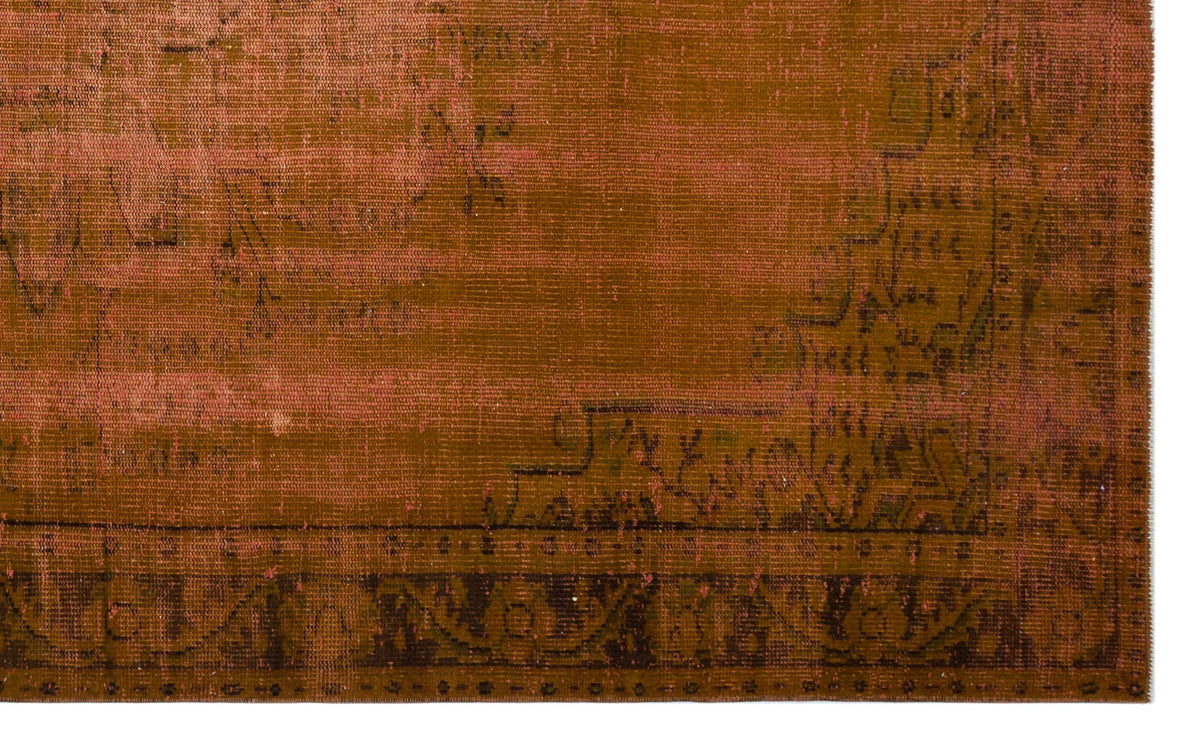 Brown Over Dyed Vintage Rug 6&#39;0&#39;&#39; x 9&#39;10&#39;&#39; ft 184 x 300 cm