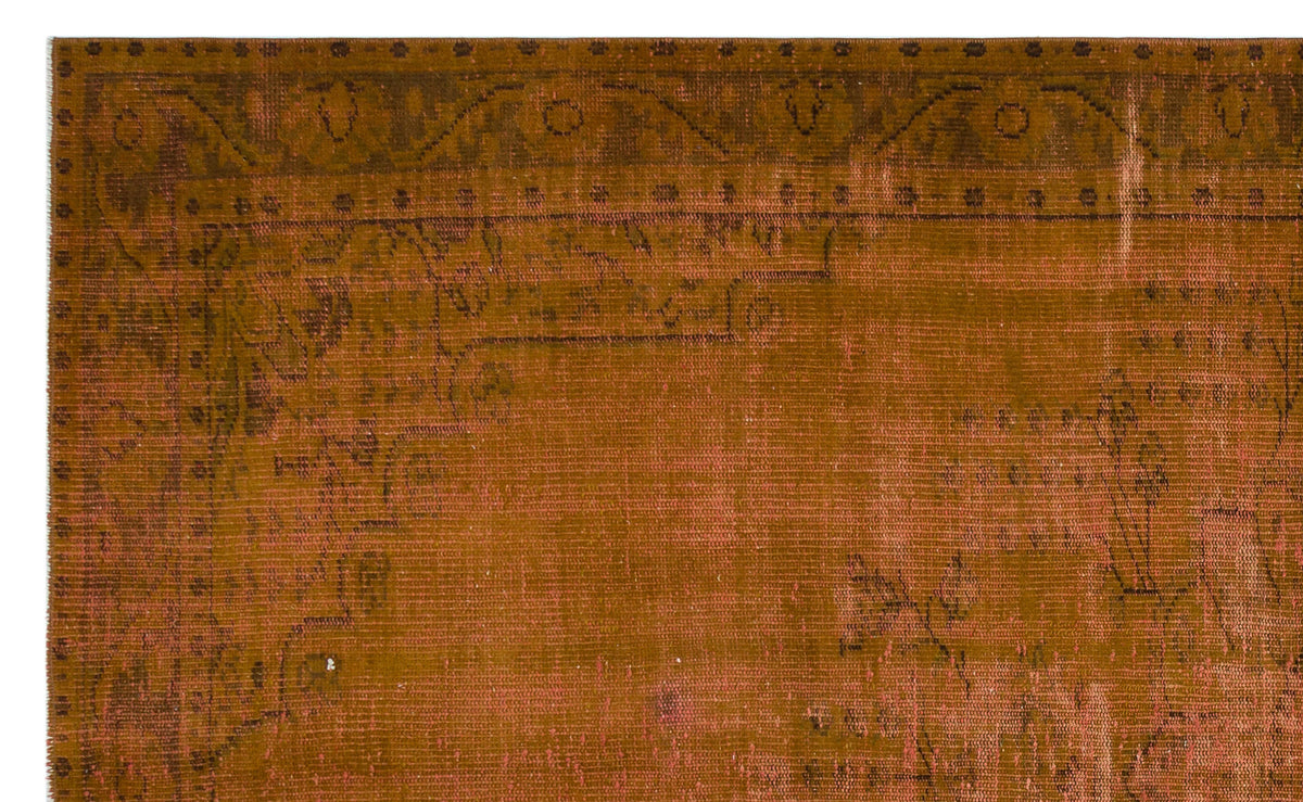 Brown Over Dyed Vintage Rug 6&#39;0&#39;&#39; x 9&#39;10&#39;&#39; ft 184 x 300 cm