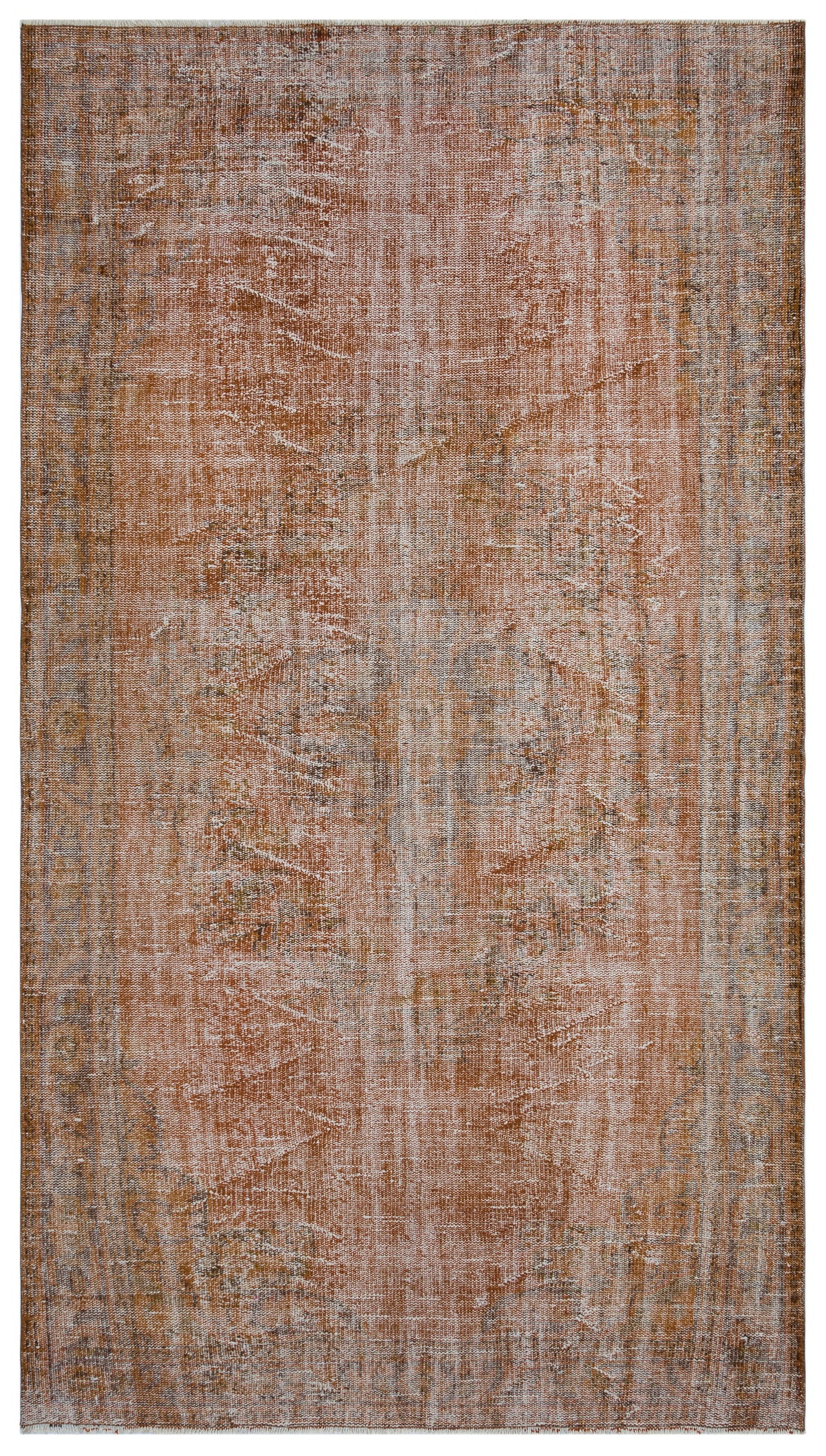 Brown Over Dyed Vintage Rug 5&#39;9&#39;&#39; x 10&#39;2&#39;&#39; ft 176 x 310 cm
